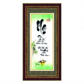 Tranh thư pháp vẽ tay TÌNH MẸ CON